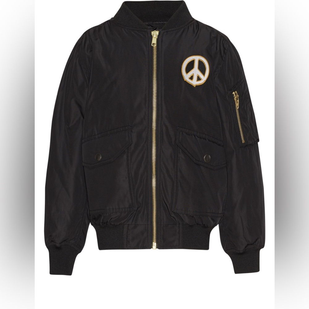 Molo Black Jacket with Gold Peace Patch